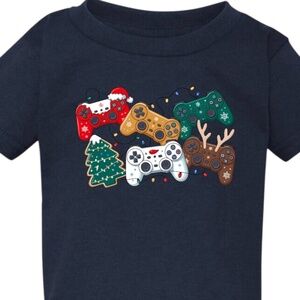 Christmas T-shirt Girl or Boy Gamer Santa  black 2 3 4 5 6 7 8 10 S-XL tee Tshir